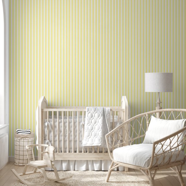 Stripes Chiffon Yellow and White Behang (Kinderen)