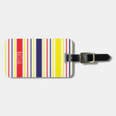 Stripes Colorful Modern Travel Personalized Bagagelabel (Voorkant horizontaal)