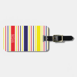 Stripes Colorful Modern Travel Personalized Bagagelabel