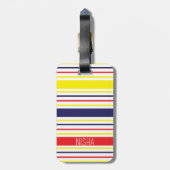Stripes Colorful Modern Travel Personalized Bagagelabel (Achterkant verticaal)