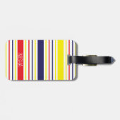 Stripes Colorful Modern Travel Personalized Bagagelabel (Achterkant horizontaal)