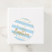 Stripes Cross Pastel BLAUW Gouden JONGEN DOOP Bedankjes Labels (In situ)