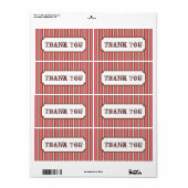 stripes Dank u Etiketten (Full Sheet)