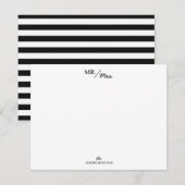 Stripes de heer en mevrouw Couples Personalized St Notitiekaartje (Voorkant / Achterkant)