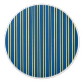 Stripes Design - Blauw & Geel - Ladeknop Keramische Knop (Voorkant)