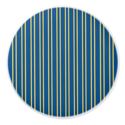 Stripes Design - Blauw & Geel - Ladeknop Keramische Knop (Voorkant)