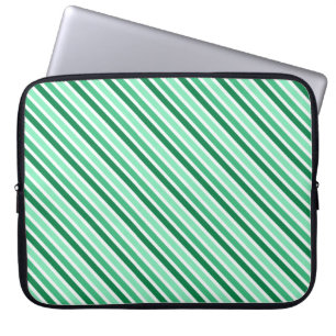 Stripes Designer-laptophoes:groen Laptop Sleeve