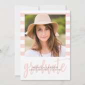  Stripes EDITABLE KLOR Afstuderen Uitnodigen Kaart (Voorkant)