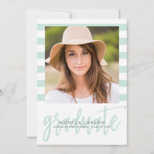  Stripes EDITABLE KLOR Afstuderen Uitnodigen Kaart (Voorkant)