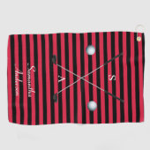 Stripes Elegant Black Clubs Fantastic Gift Fab Golfhanddoek (Horizontaal)