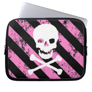 Stripes EMO gekraakt Laptop Sleeve