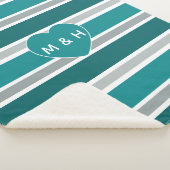 Stripes en aangepaste monogram van het hart dekens (3/4)