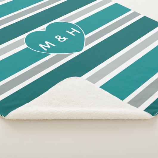 Stripes en aangepaste monogram van het hart dekens (3/4)