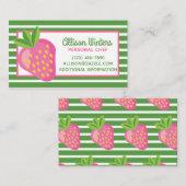 Stripes en aardbeien Zakelijke Kaarten of Contact Visitekaartje (Voorkant / Achterkant)