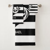 Stripes en anker bad handdoek (Insitu)