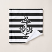 Stripes en anker bad handdoek (Wasdoekje)