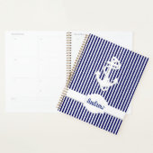 Stripes en ankermonogram of naam op maat planner (Display)