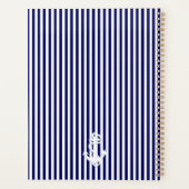 Stripes en ankermonogram of naam op maat planner (Achterkant)