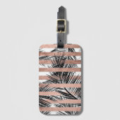 Stripes en bladeren bagagelabel (Voorkant (verticaal))