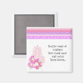 Stripes en bloemen - Inspirerend bericht Magneet (Voorkant / Achterkant)