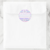 Stripes en bloemen ronde sticker (Tas)