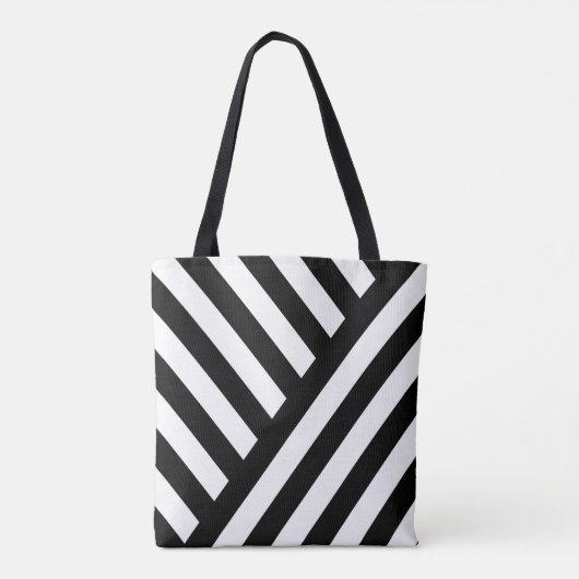 Stripes en bloemen tote bag (Achterkant)
