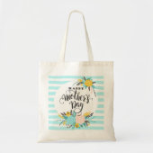 Stripes en bloemen tote bag (Voorkant)