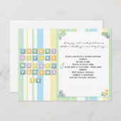 Stripes en Blokken Uitnodiging Baby shower (Voorkant / Achterkant)