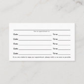 Stripes en Chiropractic Logo Appointment Cards Afsprakenkaartje (Achterkant)