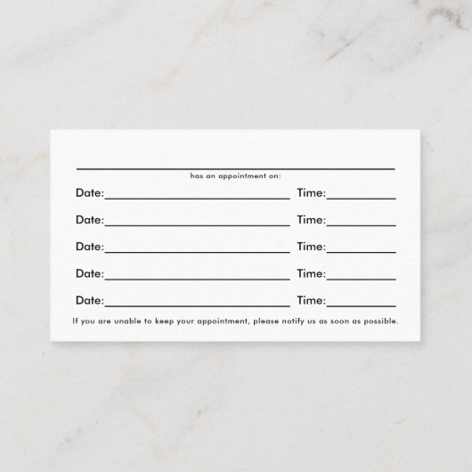 Stripes en Chiropractic Logo Appointment Cards Afsprakenkaartje (Achterkant)