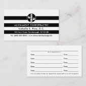Stripes en Chiropractic Logo Appointment Cards Afsprakenkaartje (Voorkant / Achterkant)