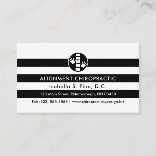 Stripes en Chiropractic Logo Appointment Cards Afsprakenkaartje (Voorkant)