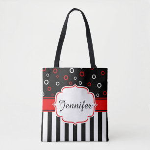 Stripes en cirkels tote bag