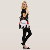 Stripes en cirkels tote bag (Op model)