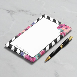 Stripes en Floral Pattern met Jouw naam Post-it® Notes
