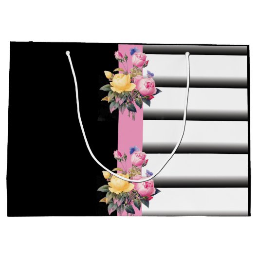 Stripes en Floral Print Groot Cadeauzakje (Achterkant)