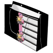 Stripes en Floral Print Groot Cadeauzakje (Voorkant Gekanteld)