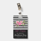 Stripes en Flowers Chic Bachelorette Party Badge (Achterkant met clip)