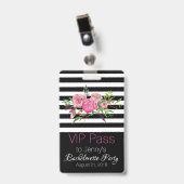 Stripes en Flowers Chic Bachelorette Party Badge (Voorkant met clip)