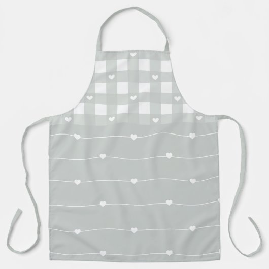 Stripes en geruit harten Schort (Voorkant)