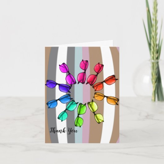Stripes en glazen Hartelijk dank Bedankkaart (Voorkant)