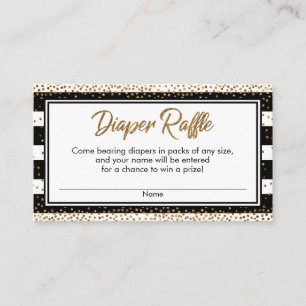 Stripes en Gold Confetti diaper tapekaarten Informatiekaartje