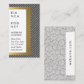 Stripes en Gold Metallic Lagen Visitekaartje (Voorkant / Achterkant)