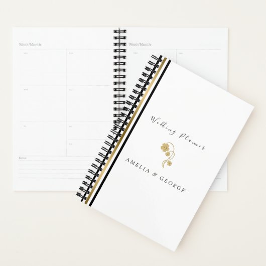 Stripes en goudbloemen planner (Display)