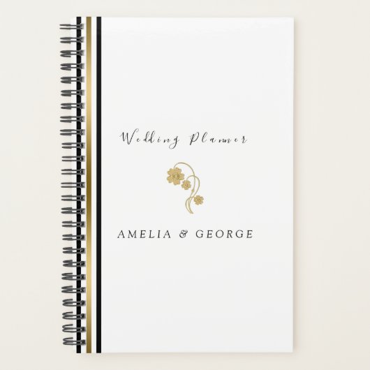 Stripes en goudbloemen planner (Voorkant)