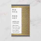 Stripes en gouden metalen patronen visitekaartje (Voorkant)