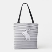 Stripes en katten tote bag (Achterkant)
