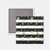 Stripes en kerstnaaldpatronen magneet (Voorkant / Achterkant)