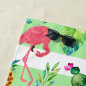 Stripes en kleurrijk tropisch patroon strandlaken (In situ)