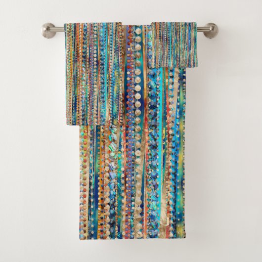 Stripes en kralen bad handdoek (Insitu)